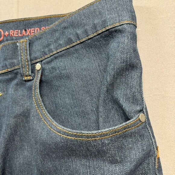 Linea Uomo Jeans Mens 42x30 Blue Relaxed Baggy Denim Skate Grunge Dark Wash‎ - Picture 7 of 16